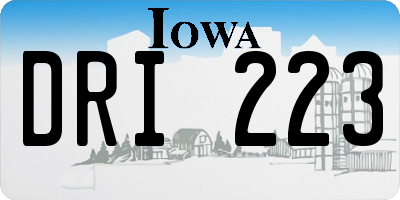 IA license plate DRI223