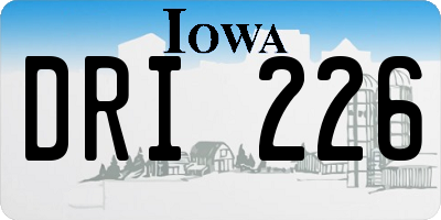 IA license plate DRI226
