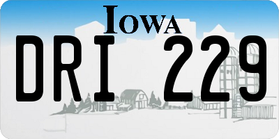 IA license plate DRI229