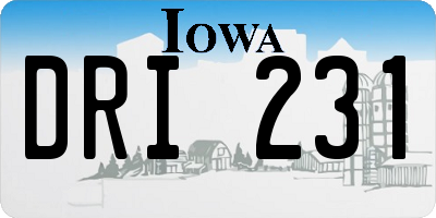IA license plate DRI231