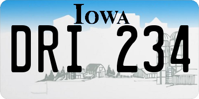 IA license plate DRI234