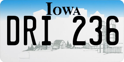 IA license plate DRI236