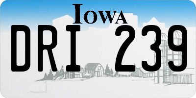 IA license plate DRI239
