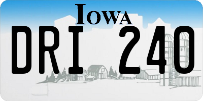 IA license plate DRI240