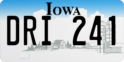 IA license plate DRI241