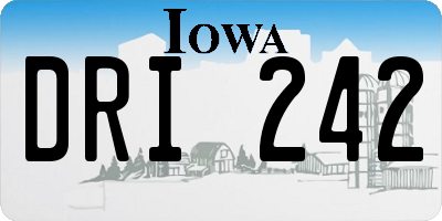 IA license plate DRI242