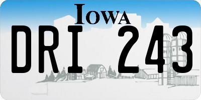 IA license plate DRI243