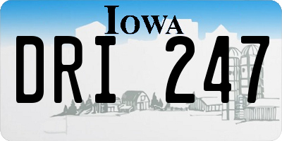 IA license plate DRI247