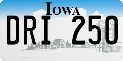 IA license plate DRI250
