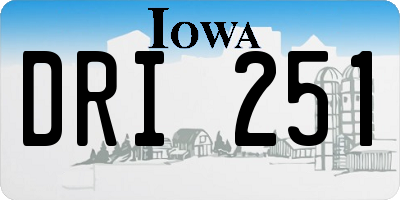 IA license plate DRI251