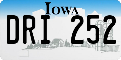 IA license plate DRI252
