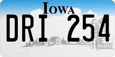 IA license plate DRI254