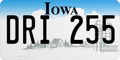 IA license plate DRI255