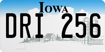 IA license plate DRI256