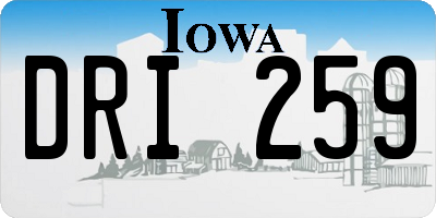 IA license plate DRI259