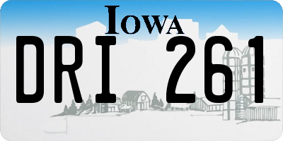 IA license plate DRI261