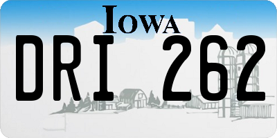 IA license plate DRI262
