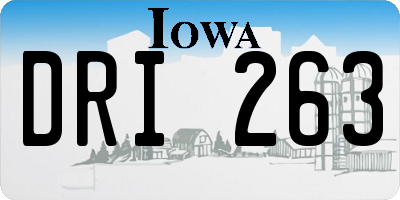 IA license plate DRI263
