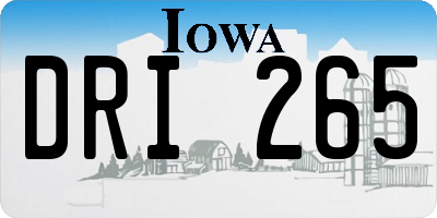 IA license plate DRI265