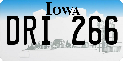 IA license plate DRI266