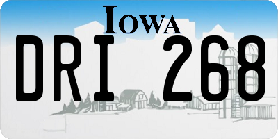 IA license plate DRI268