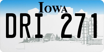 IA license plate DRI271