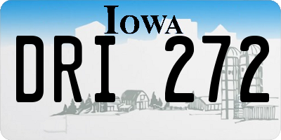 IA license plate DRI272