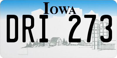 IA license plate DRI273