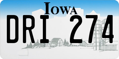 IA license plate DRI274