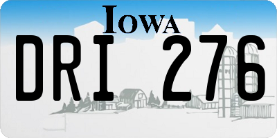IA license plate DRI276