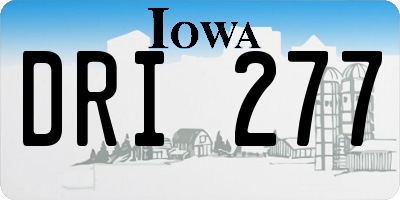 IA license plate DRI277
