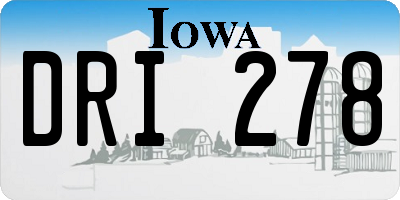 IA license plate DRI278
