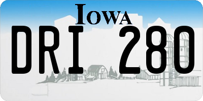 IA license plate DRI280