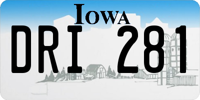 IA license plate DRI281