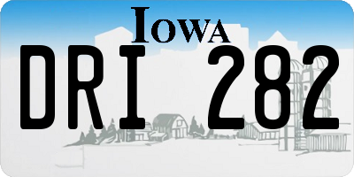 IA license plate DRI282