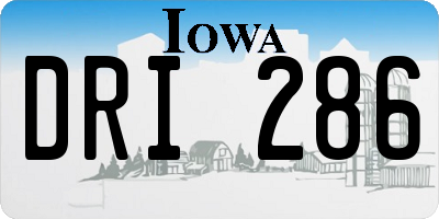 IA license plate DRI286