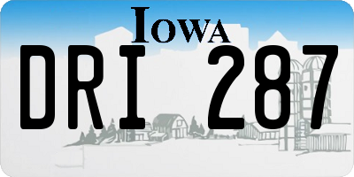 IA license plate DRI287