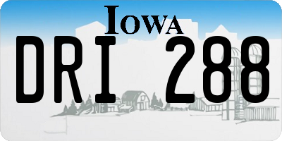 IA license plate DRI288