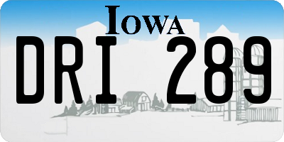 IA license plate DRI289