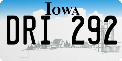 IA license plate DRI292