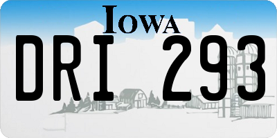 IA license plate DRI293