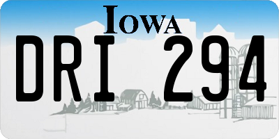 IA license plate DRI294