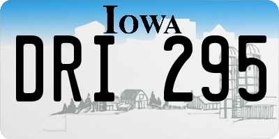 IA license plate DRI295