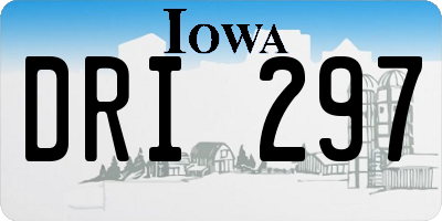 IA license plate DRI297