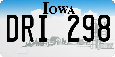 IA license plate DRI298