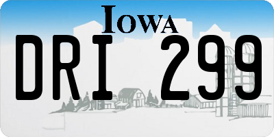 IA license plate DRI299
