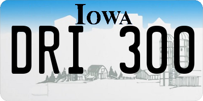 IA license plate DRI300