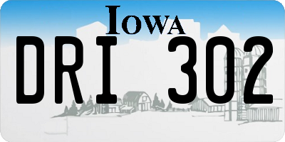 IA license plate DRI302