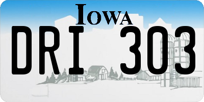 IA license plate DRI303