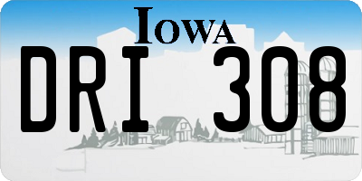 IA license plate DRI308